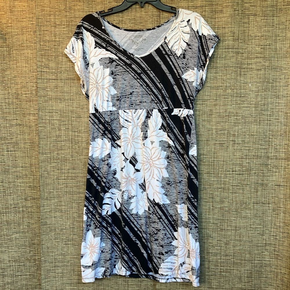 Sonoma Black and White Floral cotton  dress